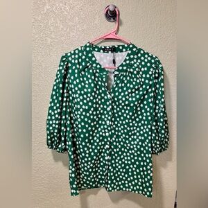 Green Floral Womens C.O.Z.Y Blouse